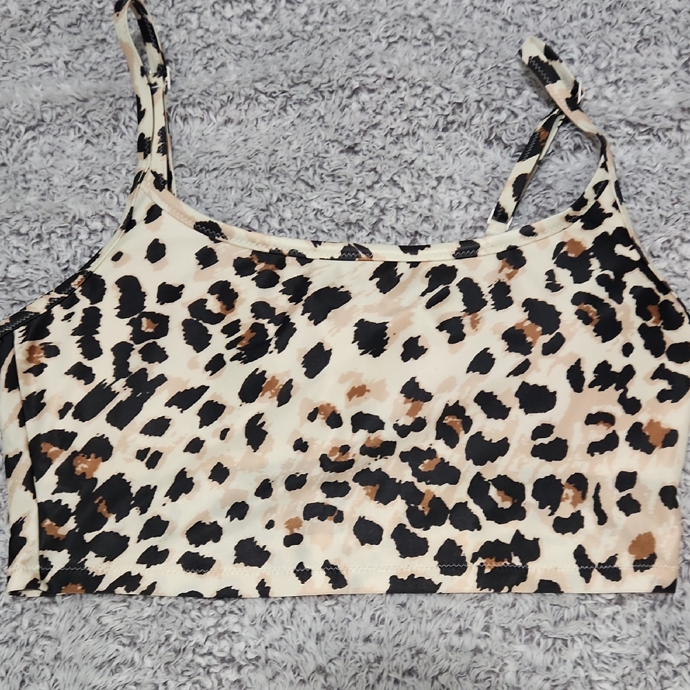 Aerie Leopard Print Swim Top
